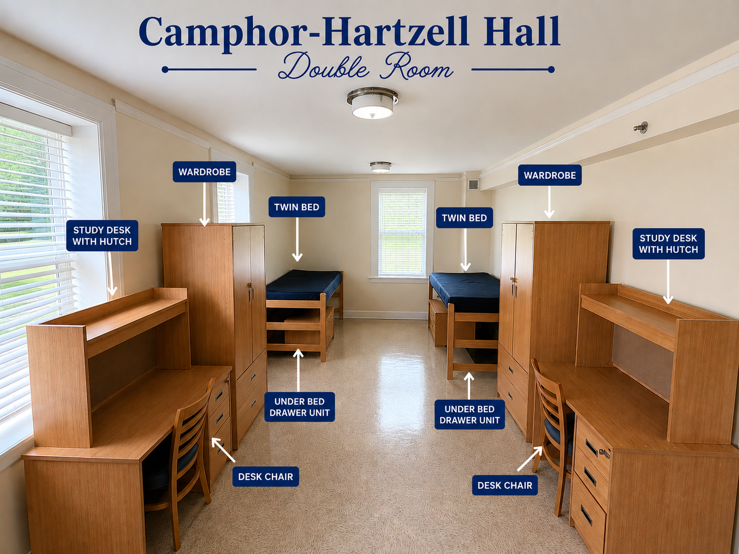Camphor Hartzell Hall Room Image